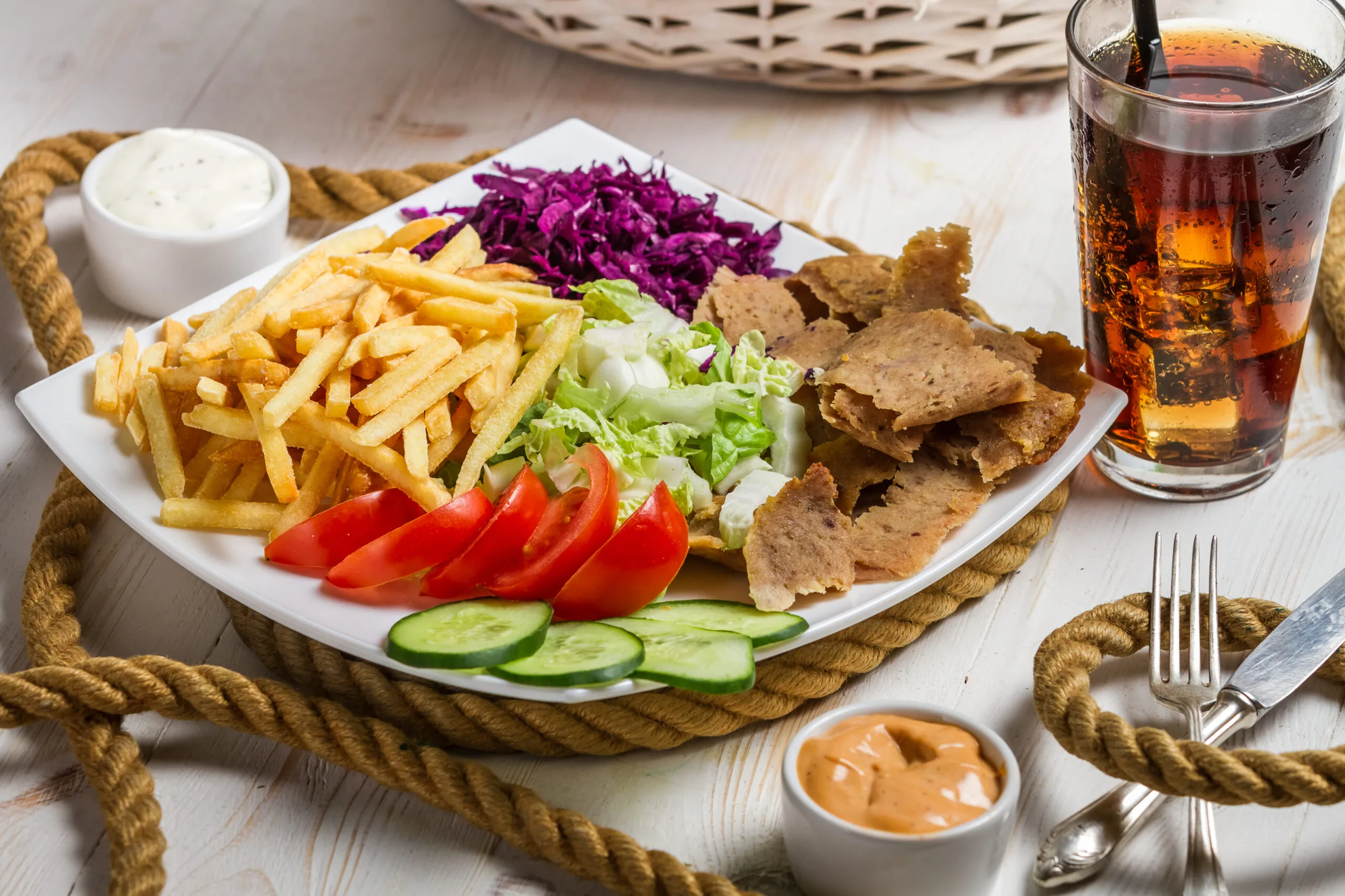 closeup of vegetables fries and meat kebab on a p 2025 03 24 06 16 18 utc 1 scaled